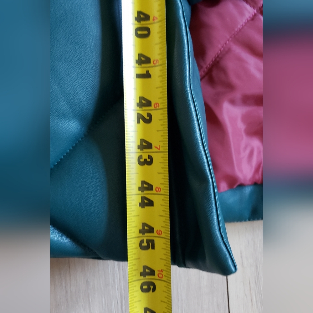 Rebecca Minkoff Teal and Coral Puffer Coat - Picture 7 of 10